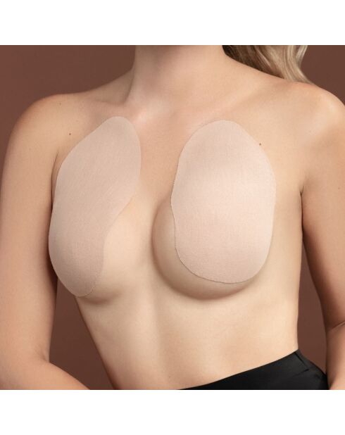 3 Paires de Pads Adhésifs & 6 Caches-Tétons satinés beiges