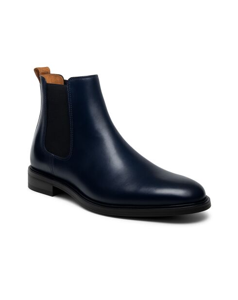 Chelsea-Stiefel aus 100% Leder Baza marineblau
