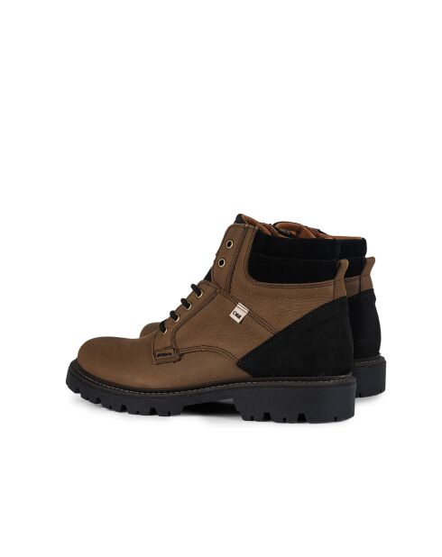 Banes taupe leren laarzen van suède en nubuck