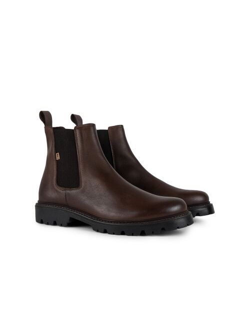 Chelsea boots 100 % cuir Brio marron