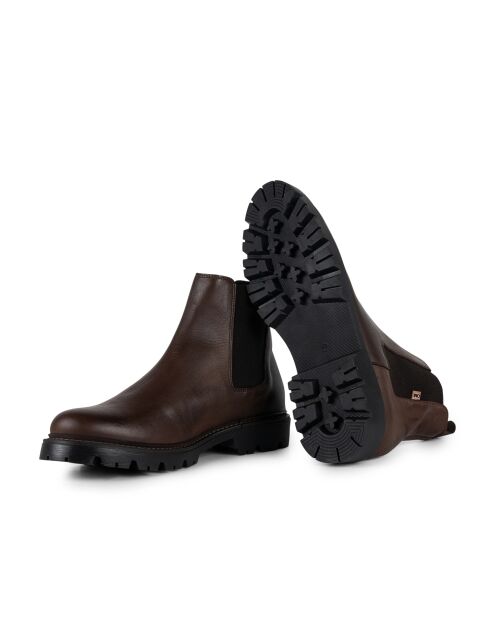 Chelsea boots 100 % cuir Brio marron