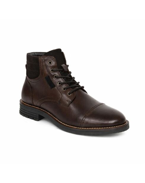 Bruine laarzen van suède en leer Prini