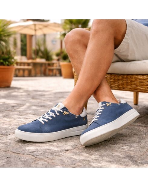 Nucati blaue Sneakers aus 100% Nubukleder