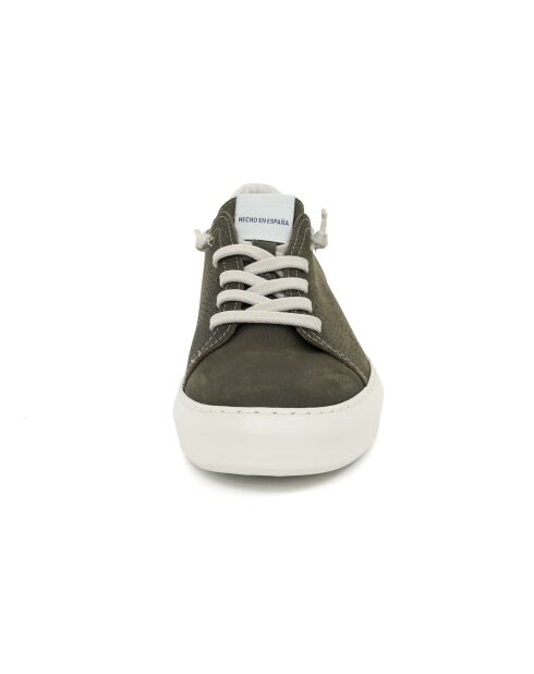 Baskets 100 % cuir nubuck Nucati verts