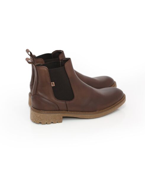 Chelsea boots 100 % cuir Taker marron