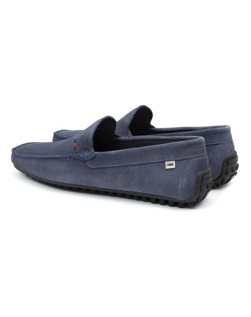 Blauwe suède instappers van Semiz