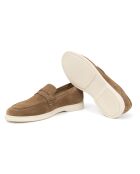 Milpor lichtbruine suède instappers