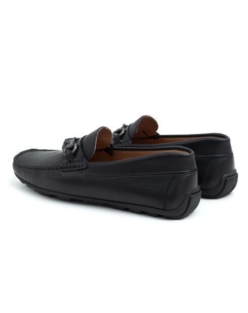 100% zwarte leren loafers van Bulan