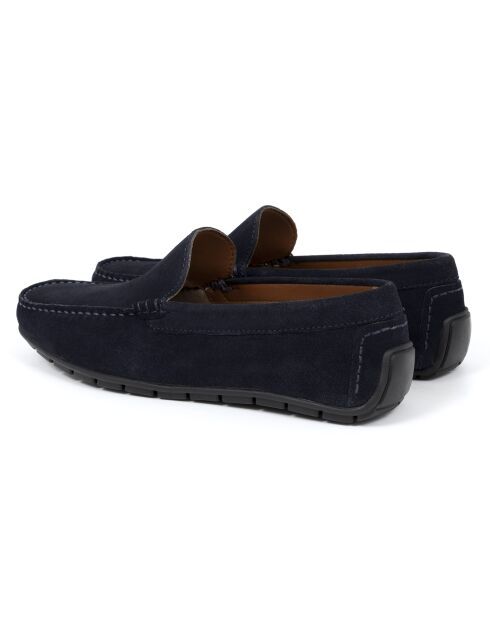 Marineblauwe suède instappers Italis