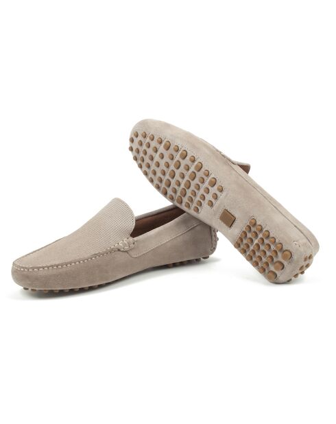 Hellbeige Mokassins Sauro aus Veloursleder