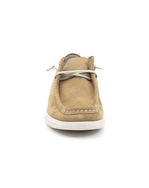 Scarpe da barca Waldo in pelle scamosciata beige