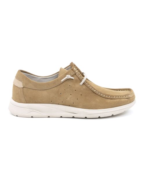 Scarpe da barca Waldo in pelle scamosciata beige