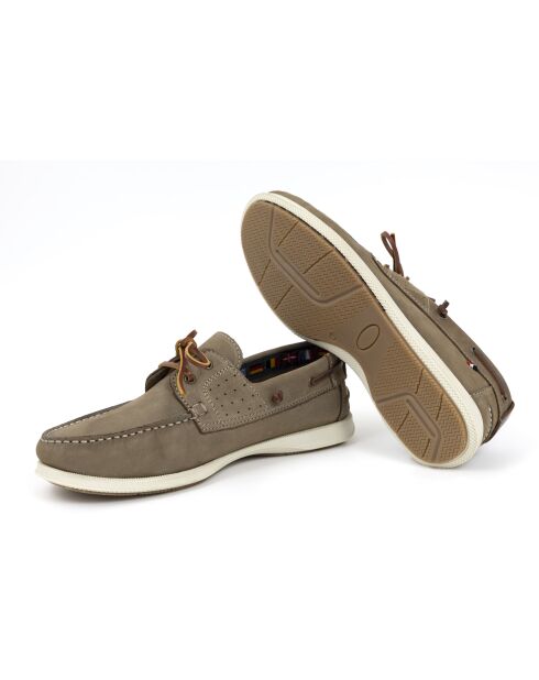 Scarpe da barca Saupor grigie 100% pelle