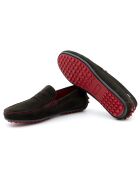 Soepele groene suède instappers