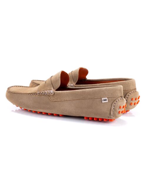 Mokassins Silor aus beigem Veloursleder