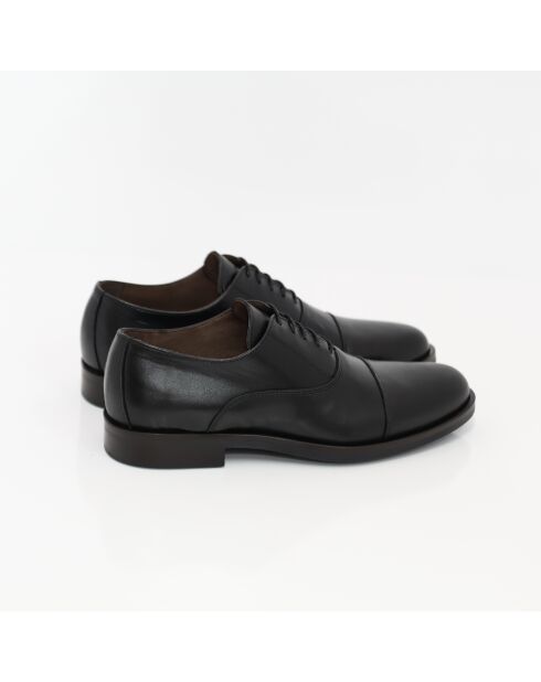 Schwarze Oxford-Schuhe aus 100% Misane-Leder