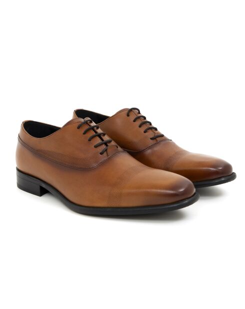 Chaussures Oxford 100 % cuir Panoli marron clair