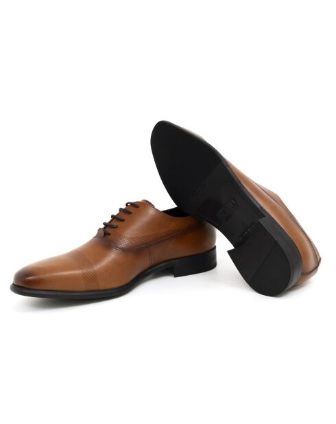 Chaussures Oxford 100 % cuir Panoli marron clair