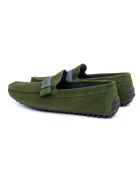 Groene suède instappers van Senet