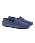 Mokassins Saimo aus blauem Veloursleder