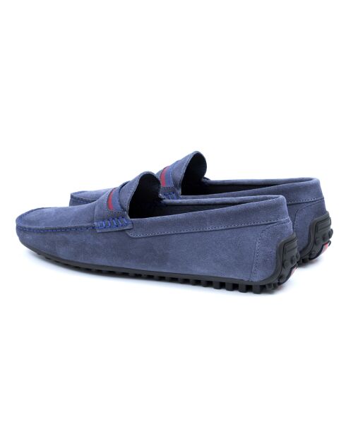 Mokassins Saimo aus blauem Veloursleder