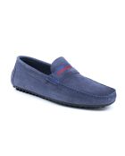 Mokassins Saimo aus blauem Veloursleder
