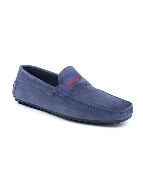 Mokassins Saimo aus blauem Veloursleder