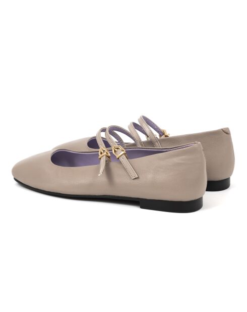 Ballerines 100% cuir Denise grises