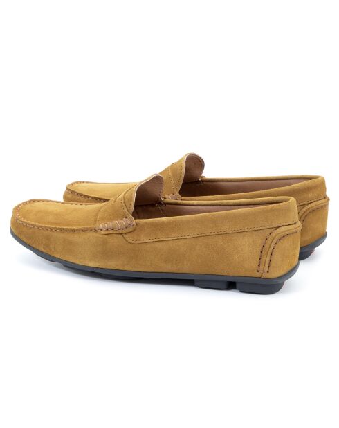 Hellbraune Mokassins Sefor aus Veloursleder