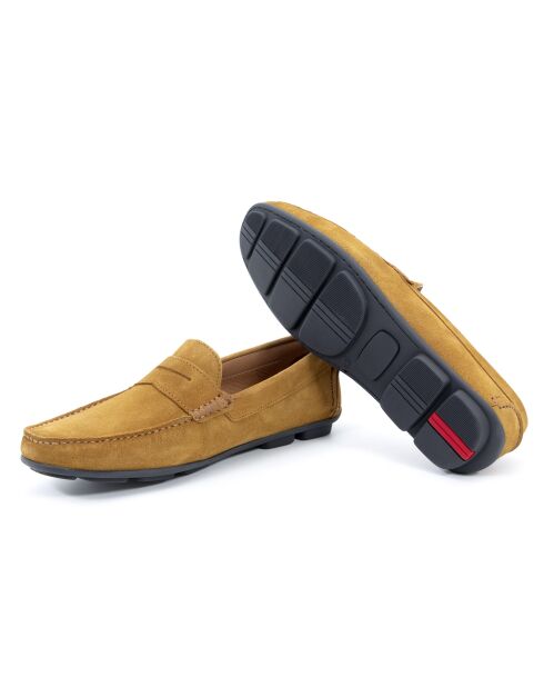 Hellbraune Mokassins Sefor aus Veloursleder