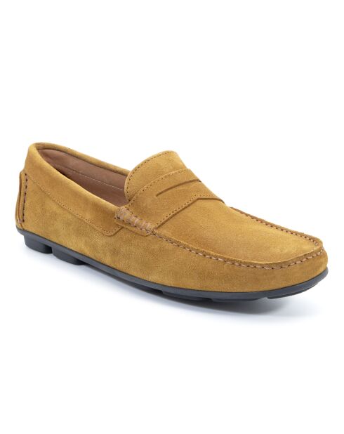 Hellbraune Mokassins Sefor aus Veloursleder