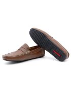 100% leren Eddy instappers lichtbruin