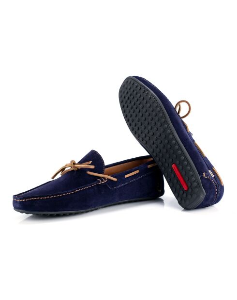 Blaue Mokassins Sean aus Veloursleder