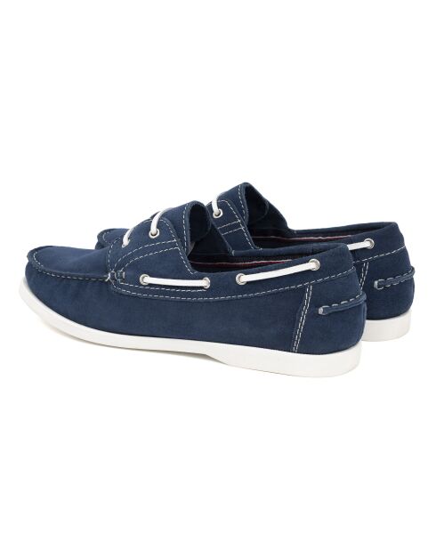 Sautin blauwe suède instappers