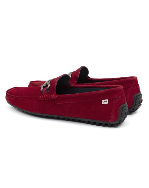 Mocassins en daim Sildon rouges