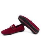 Mocassins en daim Sildon rouges