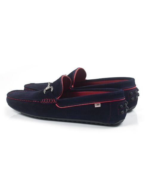 Blauwe suède instappers van Sekul