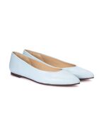 Ballerines 100 % cuir Anna vernie bleu ciel