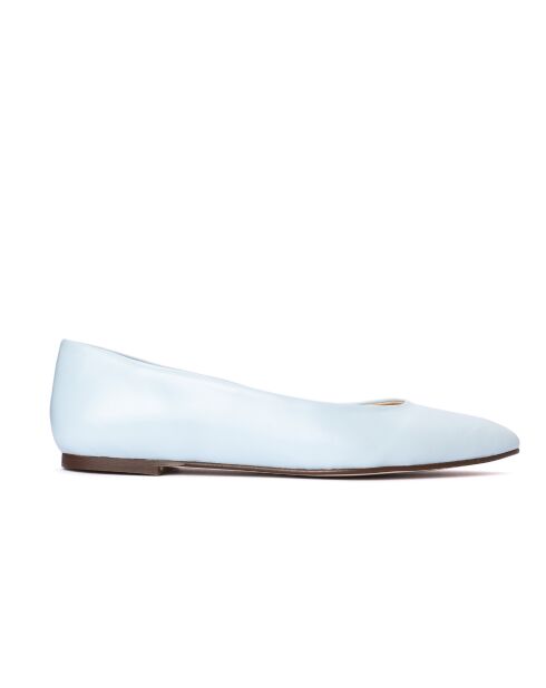 Ballerines 100 % cuir Anna vernie bleu ciel