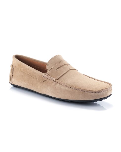 Samael Halbschuhe aus hellbeigem Veloursleder