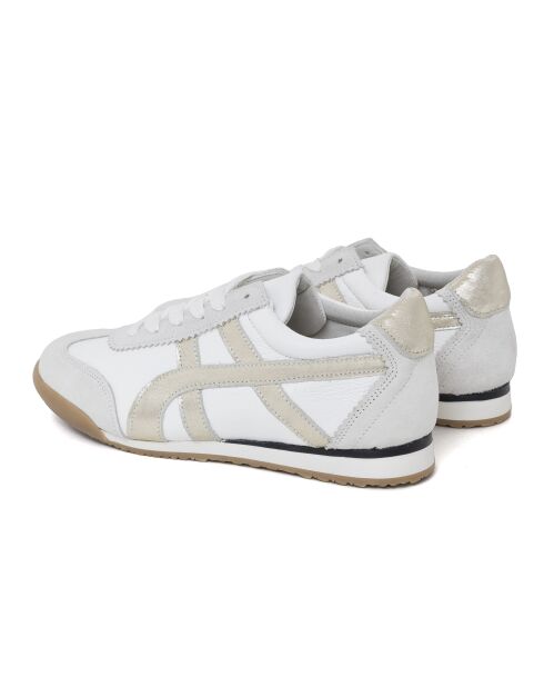 Baskets en cuir et en daim Chic blanches