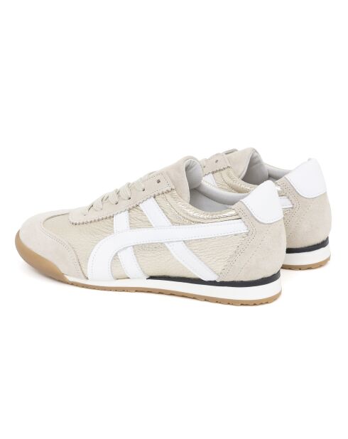 Baskets en cuir et en daim Chic dorées