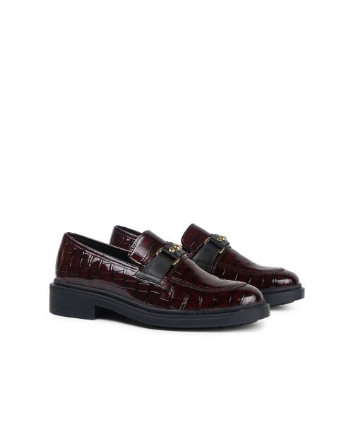 Mocassins 100 % cuir Bilaroc bordeaux