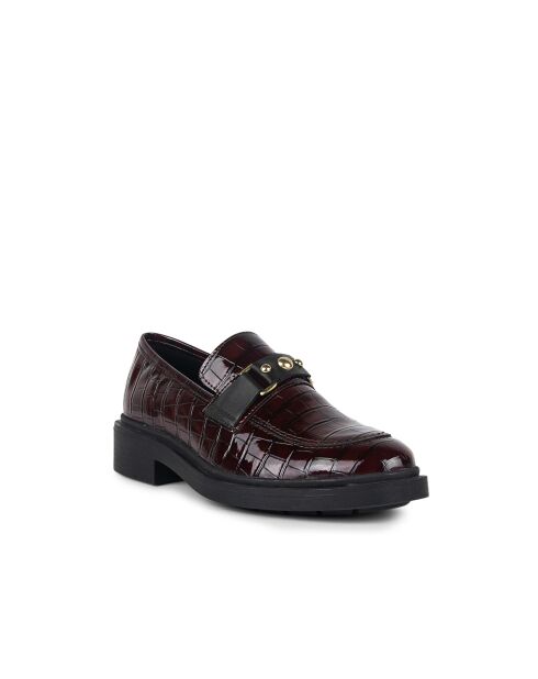 Mocassins 100 % cuir Bilaroc bordeaux