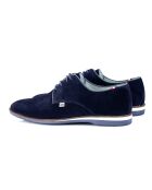Samuka Derbys aus Veloursleder, marineblau