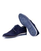 Samuka Derbys aus Veloursleder, marineblau