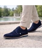 Samuka Derbys aus Veloursleder, marineblau