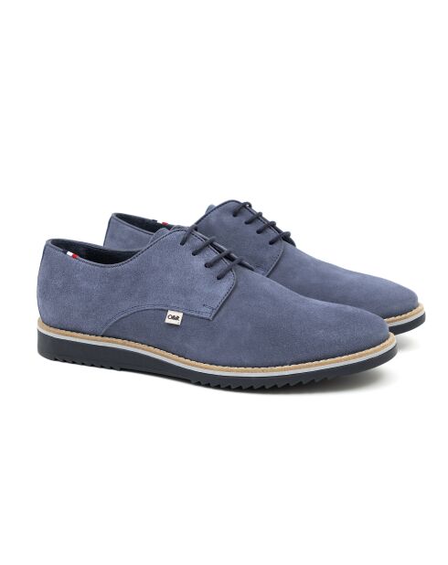 Derbies en daim Suten bleu jean