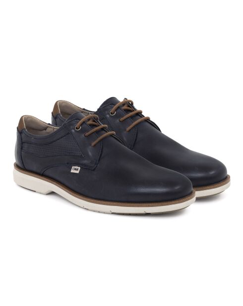 Derbies 100 % cuir Denis bleu marine