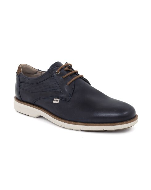 Derbies 100 % cuir Denis bleu marine